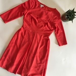 Red A Line 3/4 Sleeve London Times Dress